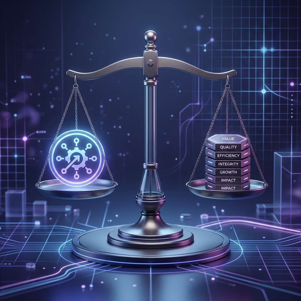 Balanced software value scale with digital grid